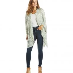 CLOTHING Yak & Yeti Kimono Wrap Floral Design Gray 13 CLOTHING Yak & Yeti Kimono Wrap Floral Design Gray