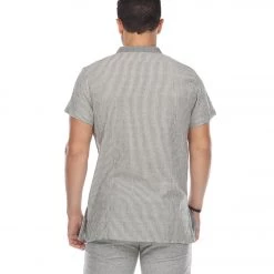 CLOTHING Yak & Yeti Men's Striped Button Up Shirt Gray