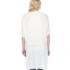 CLOTHING Yak & Yeti Cardigan Loose Fit Lace Trim White