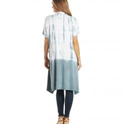 Yak & Yeti Kimono Wrap Tie Dye With Pockets Gray CLOTHING