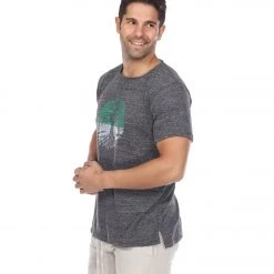 CLOTHING Yak & Yeti Men's T-Shirt Tree Of Life Print Charcoal