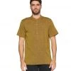 CLOTHING Yak & Yeti Men's Button Up Kurta Mustard 2 CLOTHING Yak & Yeti Men's Button Up Kurta Mustard