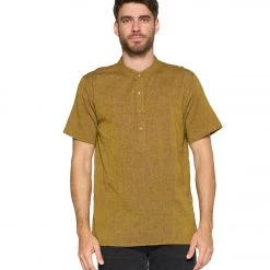 CLOTHING Yak & Yeti Men's Button Up Kurta Mustard