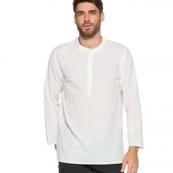Yak & Yeti Men's Kurta Solid Color White CLOTHING