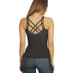 CLOTHING Everyday Yoga Radiant Tribe Strappy Back Support Tank Black Tribal