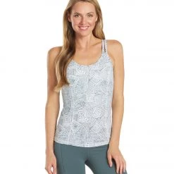 Everyday Yoga Radiant Tribe Strappy Back Support Tank White Tribal CLOTHING 17 Everyday Yoga Radiant Tribe Strappy Back Support Tank White Tribal CLOTHING