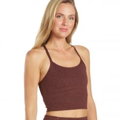 Everyday Yoga Unity Cheetah Crop Tank Burgundy Cheetah