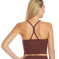 Everyday Yoga Unity Cheetah Crop Tank Burgundy Cheetah