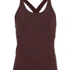 CLOTHING Everyday Yoga Girl Elevated Cheetah Support Tank Burgundy Cheetah