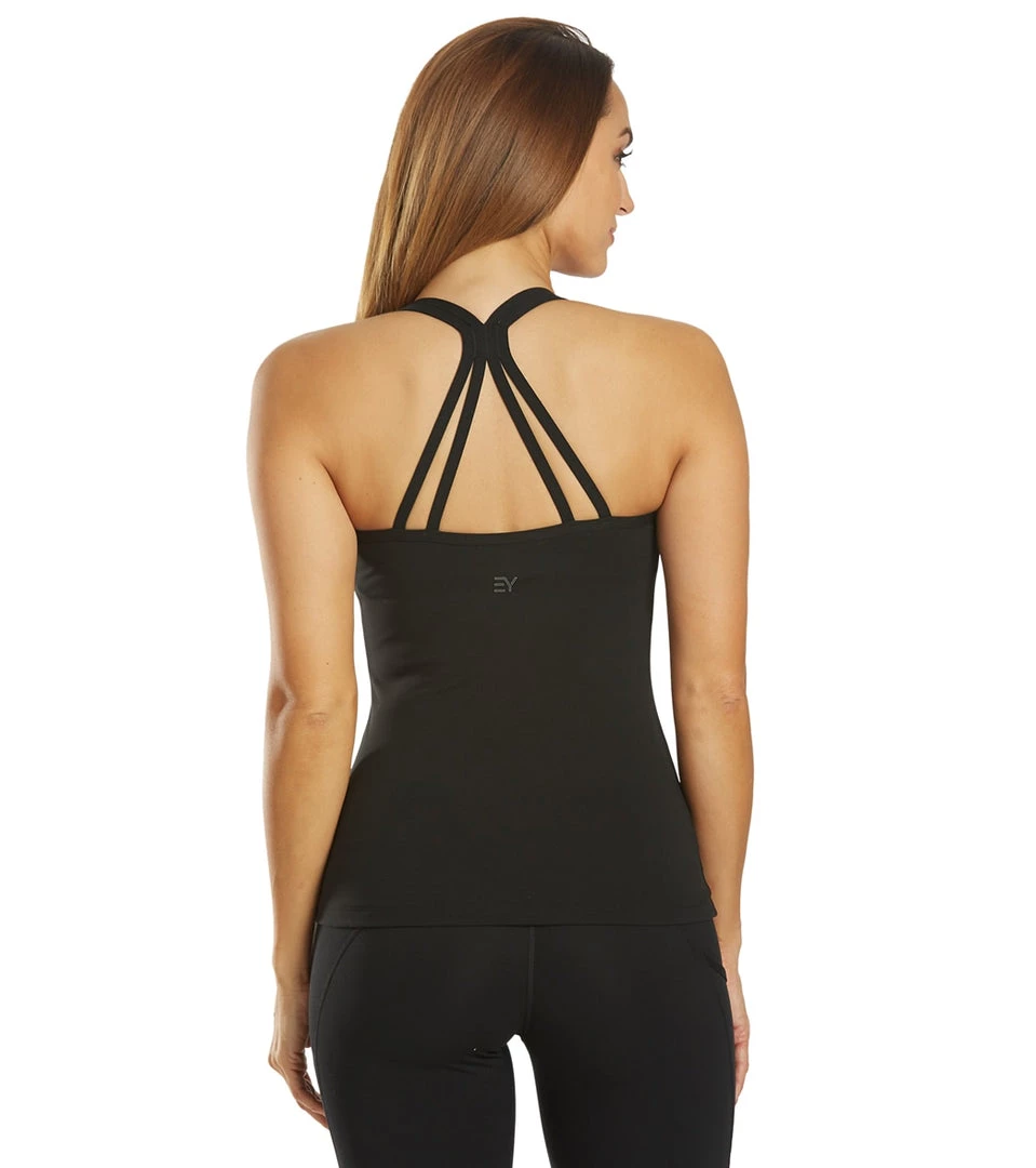 CLOTHING Everyday Yoga Bliss Solid Double Strap Support Tank Black 3 CLOTHING Everyday Yoga Bliss Solid Double Strap Support Tank Black