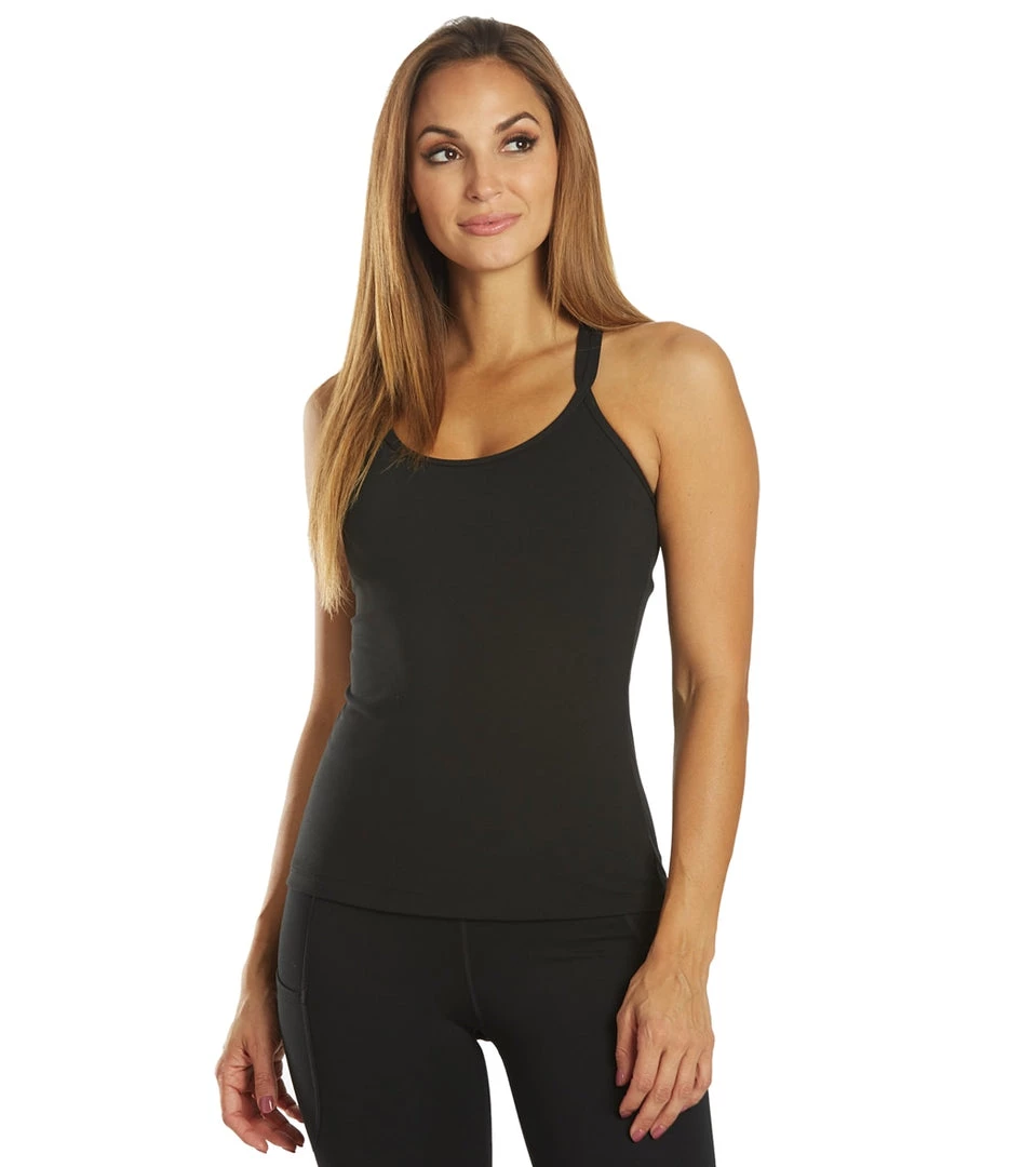 CLOTHING Everyday Yoga Bliss Solid Double Strap Support Tank Black 4 CLOTHING Everyday Yoga Bliss Solid Double Strap Support Tank Black