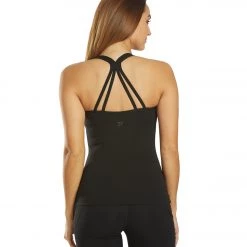 CLOTHING Everyday Yoga Bliss Solid Double Strap Support Tank Black 15 CLOTHING Everyday Yoga Bliss Solid Double Strap Support Tank Black