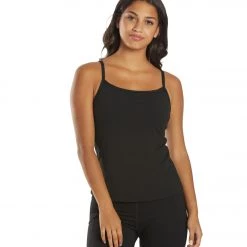 CLOTHING Everyday Yoga Divine Solid Scoop Back Support Tank Black
