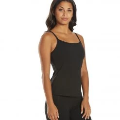 CLOTHING Everyday Yoga Divine Solid Scoop Back Support Tank Black