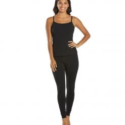 CLOTHING Everyday Yoga Divine Solid Scoop Back Support Tank Black