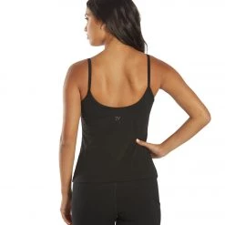 CLOTHING Everyday Yoga Divine Solid Scoop Back Support Tank Black