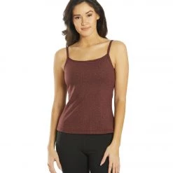 Everyday Yoga Divine Cheetah Scoop Back Support Tank Burgundy Cheetah CLOTHING