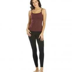 Everyday Yoga Divine Cheetah Scoop Back Support Tank Burgundy Cheetah CLOTHING