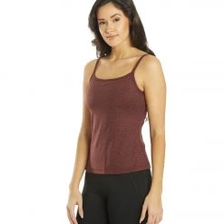 Everyday Yoga Divine Cheetah Scoop Back Support Tank Burgundy Cheetah CLOTHING