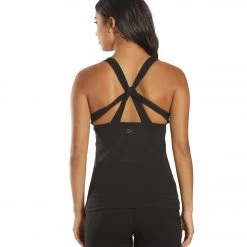 CLOTHING Everyday Yoga Instinct Solid Twisted Back Support Tank Black