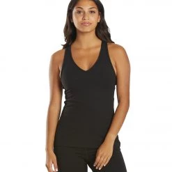 CLOTHING Everyday Yoga Instinct Solid Twisted Back Support Tank Black