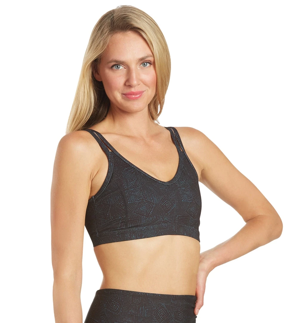 Everyday Yoga Radiant Tribe Strappy Back Sports Bra Black Tribal 4 Everyday Yoga Radiant Tribe Strappy Back Sports Bra Black Tribal