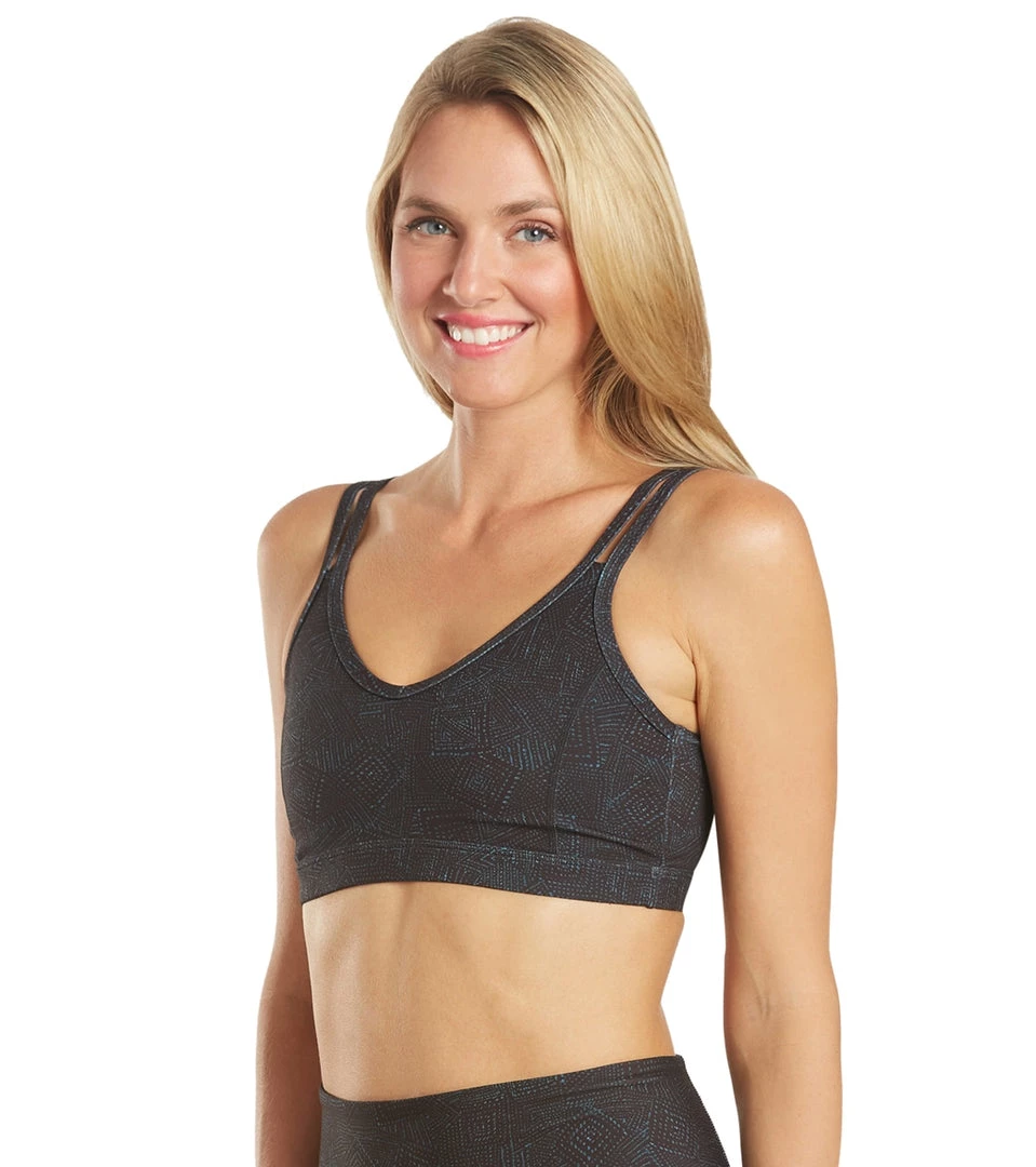 Everyday Yoga Radiant Tribe Strappy Back Sports Bra Black Tribal 7 Everyday Yoga Radiant Tribe Strappy Back Sports Bra Black Tribal
