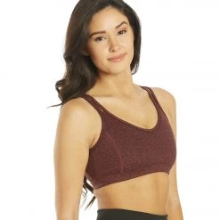 CLOTHING Everyday Yoga Radiant Cheetah Strappy Back Sports Bra Burgundy Cheetah