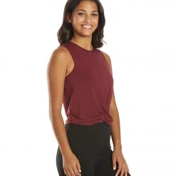 CLOTHING Everyday Yoga Twisted Layering Crop Tank Zinfandel