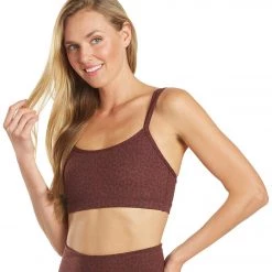 CLOTHING Everyday Yoga Wholesome Cheetah Sports Bra Burgundy Cheetah