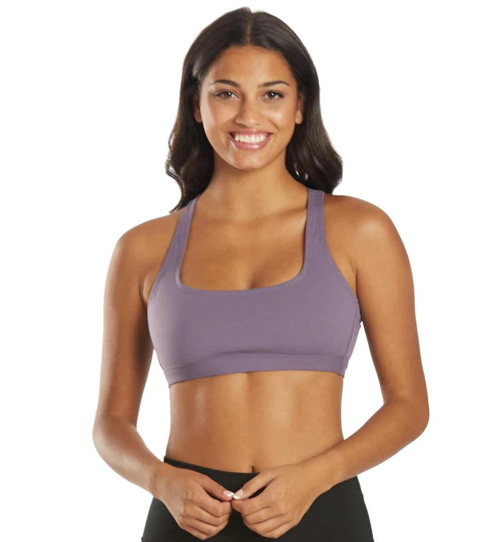 Everyday Yoga Rejoice Solid Sports Bra Purple Taupe CLOTHING 4 Everyday Yoga Rejoice Solid Sports Bra Purple Taupe CLOTHING
