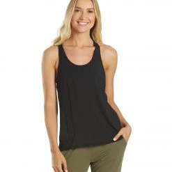 Everyday Yoga Motion Solid Racer Back Layering Tank Black CLOTHING