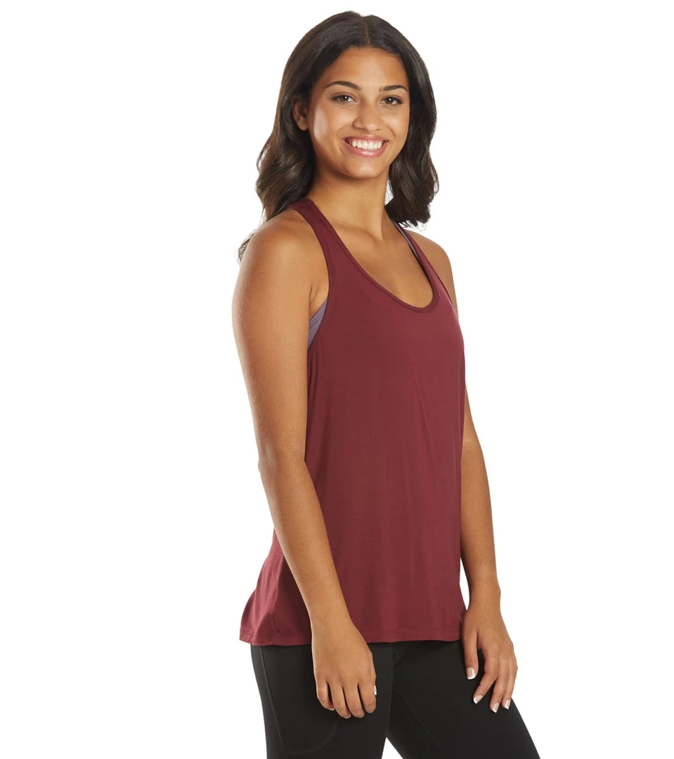 Everyday Yoga Motion Solid Racer Back Layering Tank Zinfandel CLOTHING 4 Everyday Yoga Motion Solid Racer Back Layering Tank Zinfandel CLOTHING