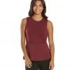 Everyday Yoga Blossom Solid Peplum Layering Muscle Tank Zinfandel CLOTHING