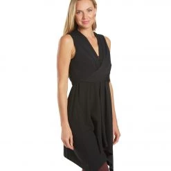Everyday Yoga Wondrous Solid Wrap Dress Black CLOTHING