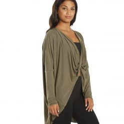 CLOTHING Everyday Yoga Bodhi Solid 2 In 1 Cardigan Dark Olive