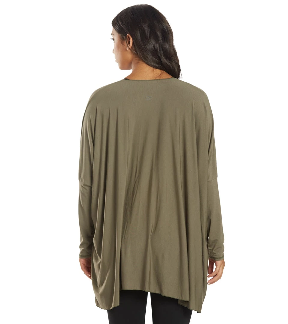 CLOTHING Everyday Yoga Bodhi Solid 2 In 1 Cardigan Dark Olive 5 CLOTHING Everyday Yoga Bodhi Solid 2 In 1 Cardigan Dark Olive