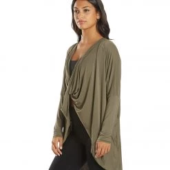 CLOTHING Everyday Yoga Bodhi Solid 2 In 1 Cardigan Dark Olive 17 CLOTHING Everyday Yoga Bodhi Solid 2 In 1 Cardigan Dark Olive