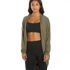 CLOTHING Everyday Yoga Bodhi Solid 2 In 1 Cardigan Dark Olive 19 CLOTHING Everyday Yoga Bodhi Solid 2 In 1 Cardigan Dark Olive