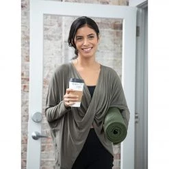 CLOTHING Everyday Yoga Bodhi Solid 2 In 1 Cardigan Dark Olive 21 CLOTHING Everyday Yoga Bodhi Solid 2 In 1 Cardigan Dark Olive