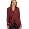 CLOTHING Everyday Yoga Bodhi Solid 2 In 1 Cardigan Zinfandel