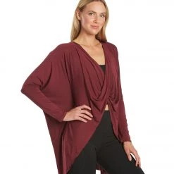 CLOTHING Everyday Yoga Bodhi Solid 2 In 1 Cardigan Zinfandel