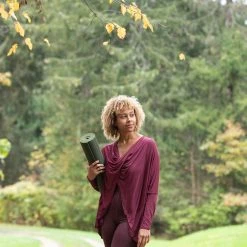 CLOTHING Everyday Yoga Bodhi Solid 2 In 1 Cardigan Zinfandel
