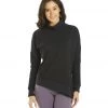 Everyday Yoga Shine Solid Roll Neck Asymmetric Sweatshirt Black 2 Everyday Yoga Shine Solid Roll Neck Asymmetric Sweatshirt Black