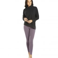 Everyday Yoga Shine Solid Roll Neck Asymmetric Sweatshirt Black 12 Everyday Yoga Shine Solid Roll Neck Asymmetric Sweatshirt Black