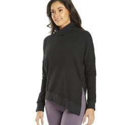 Everyday Yoga Shine Solid Roll Neck Asymmetric Sweatshirt Black 13 Everyday Yoga Shine Solid Roll Neck Asymmetric Sweatshirt Black