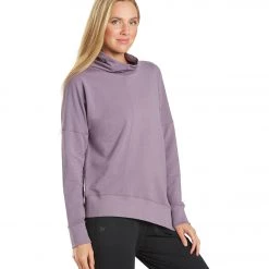 Everyday Yoga Shine Solid Roll Neck Asymmetric Sweatshirt Purple Taupe 10 Everyday Yoga Shine Solid Roll Neck Asymmetric Sweatshirt Purple Taupe