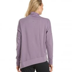 Everyday Yoga Shine Solid Roll Neck Asymmetric Sweatshirt Purple Taupe 11 Everyday Yoga Shine Solid Roll Neck Asymmetric Sweatshirt Purple Taupe
