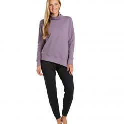 Everyday Yoga Shine Solid Roll Neck Asymmetric Sweatshirt Purple Taupe 12 Everyday Yoga Shine Solid Roll Neck Asymmetric Sweatshirt Purple Taupe