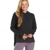 Everyday Yoga Diverse Solid Hi-Low Hooded Sweatshirt Black CLOTHING